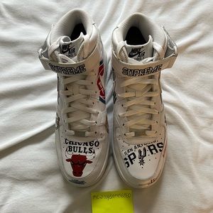 Supreme x NBA Nike Air Force 1 Mid White Size 10.5